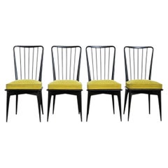 French Set of Four Mid-Century Dining Chairs Attributed to Charles Ramos