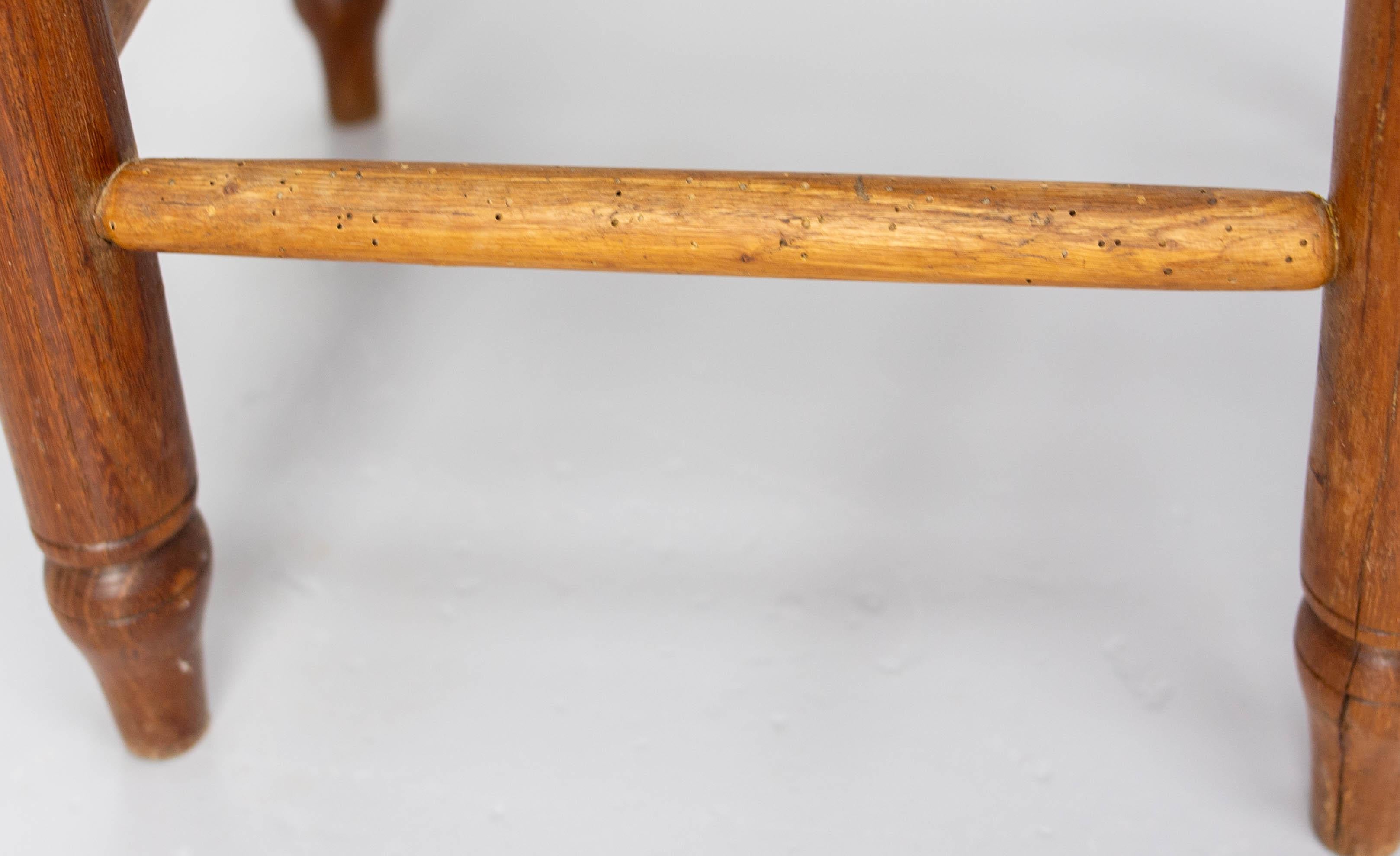 Ensemble français de chaises hautes en paille et orme, fin du 19ème siècle en vente 9