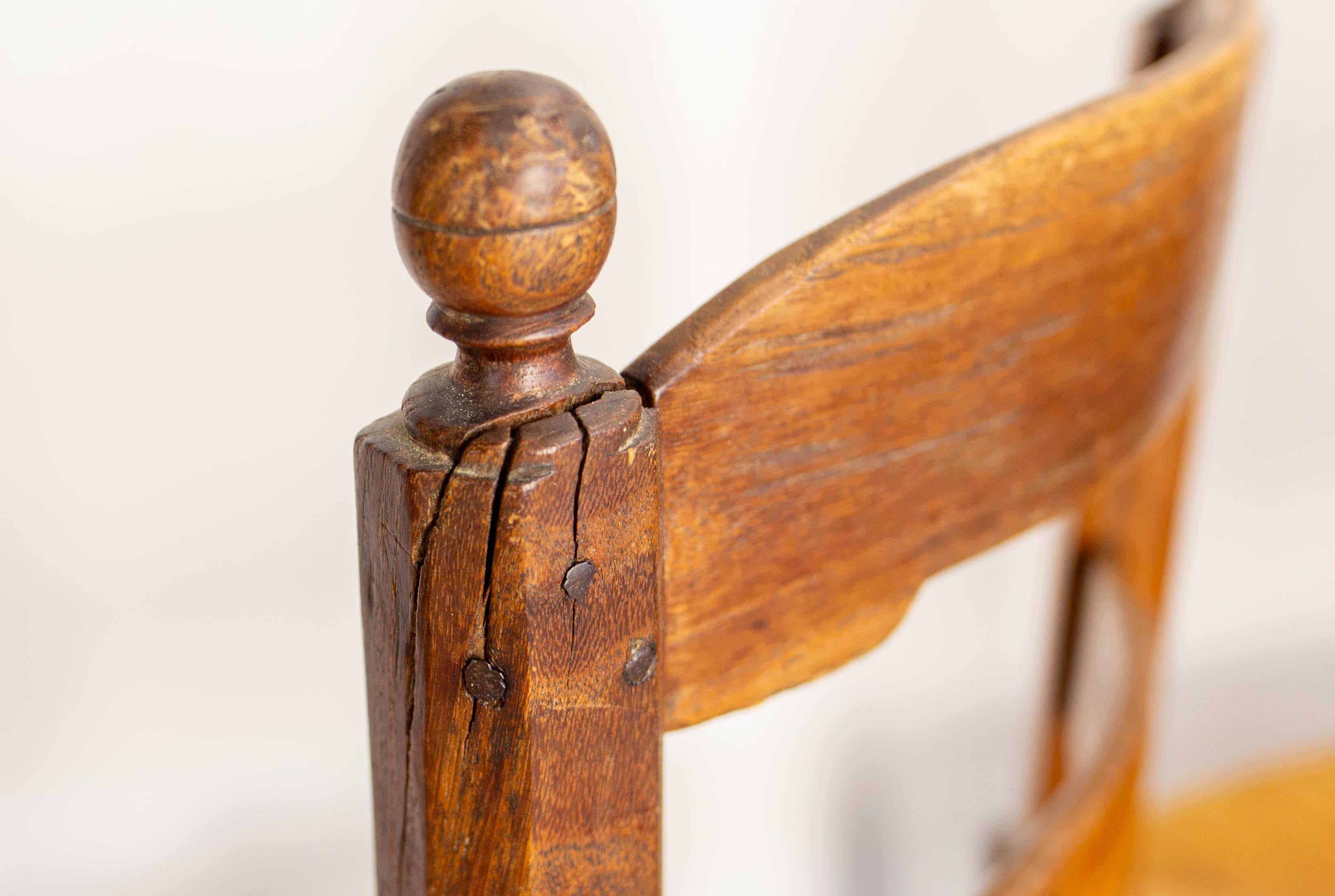 Ensemble français de chaises hautes en paille et orme, fin du 19ème siècle en vente 11