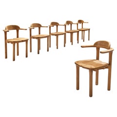 French Set of Six Dining Chairs in Elm
