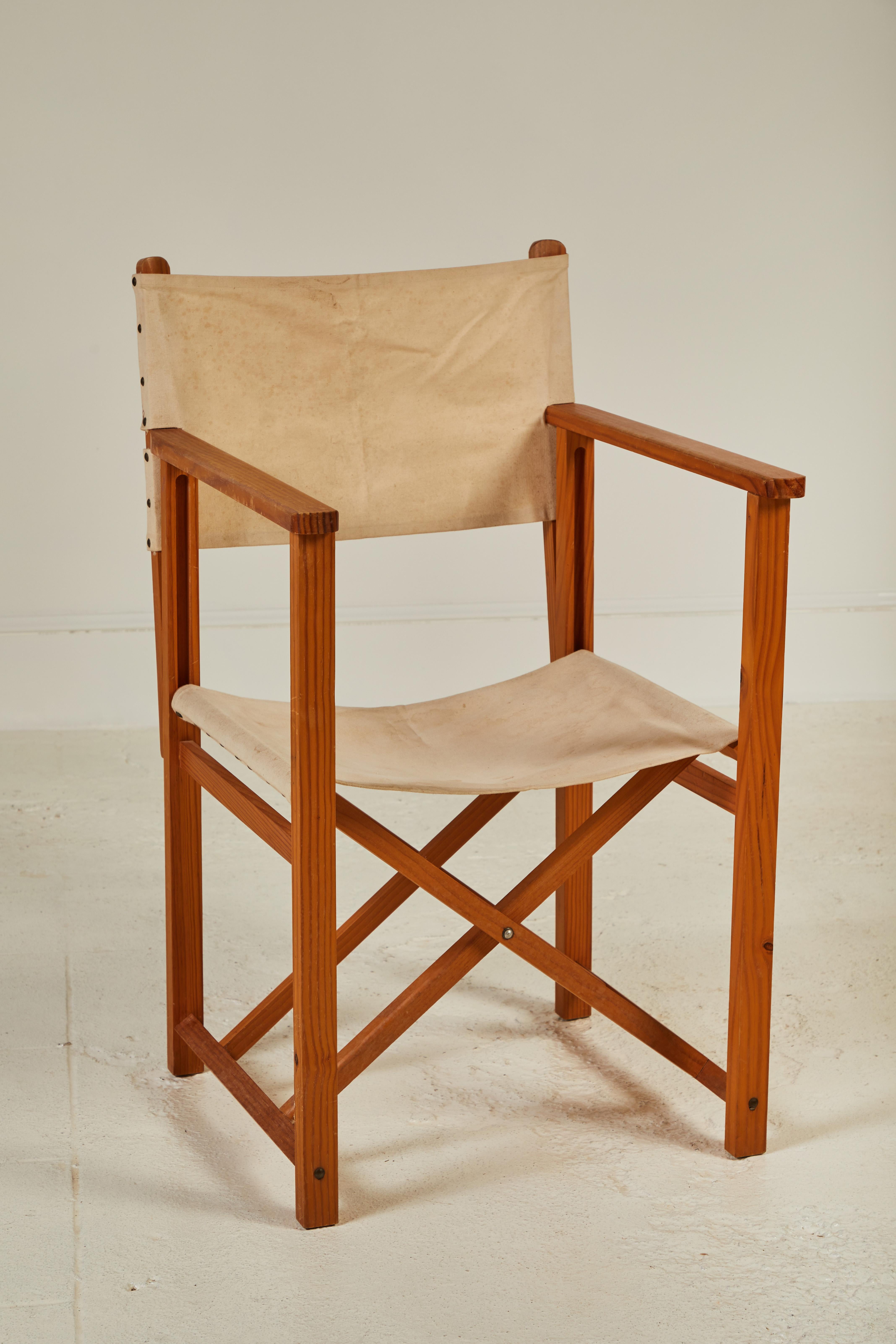 French Set of Six Folding Canvas Safari Chairs 1