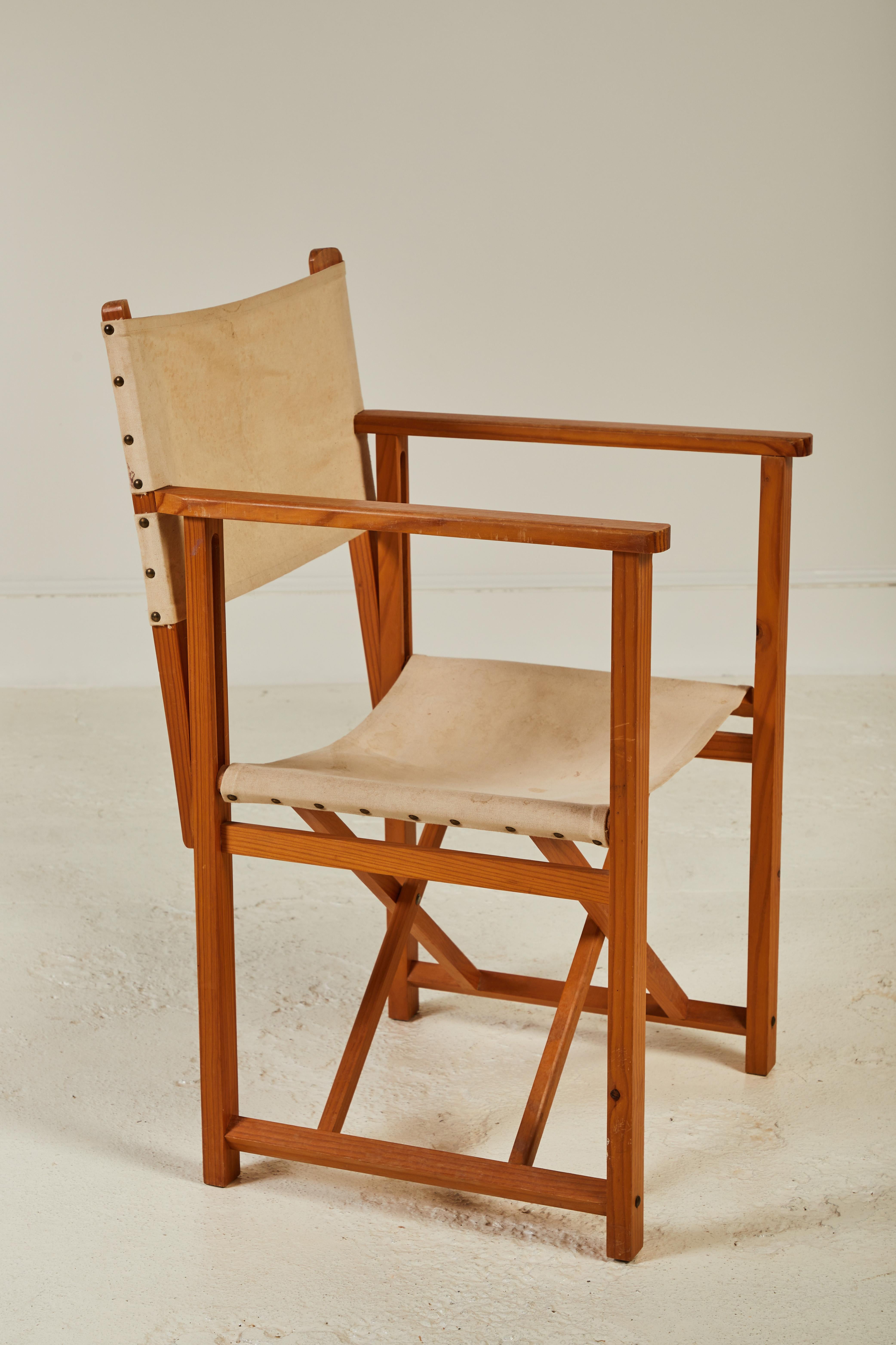 French Set of Six Folding Canvas Safari Chairs 2