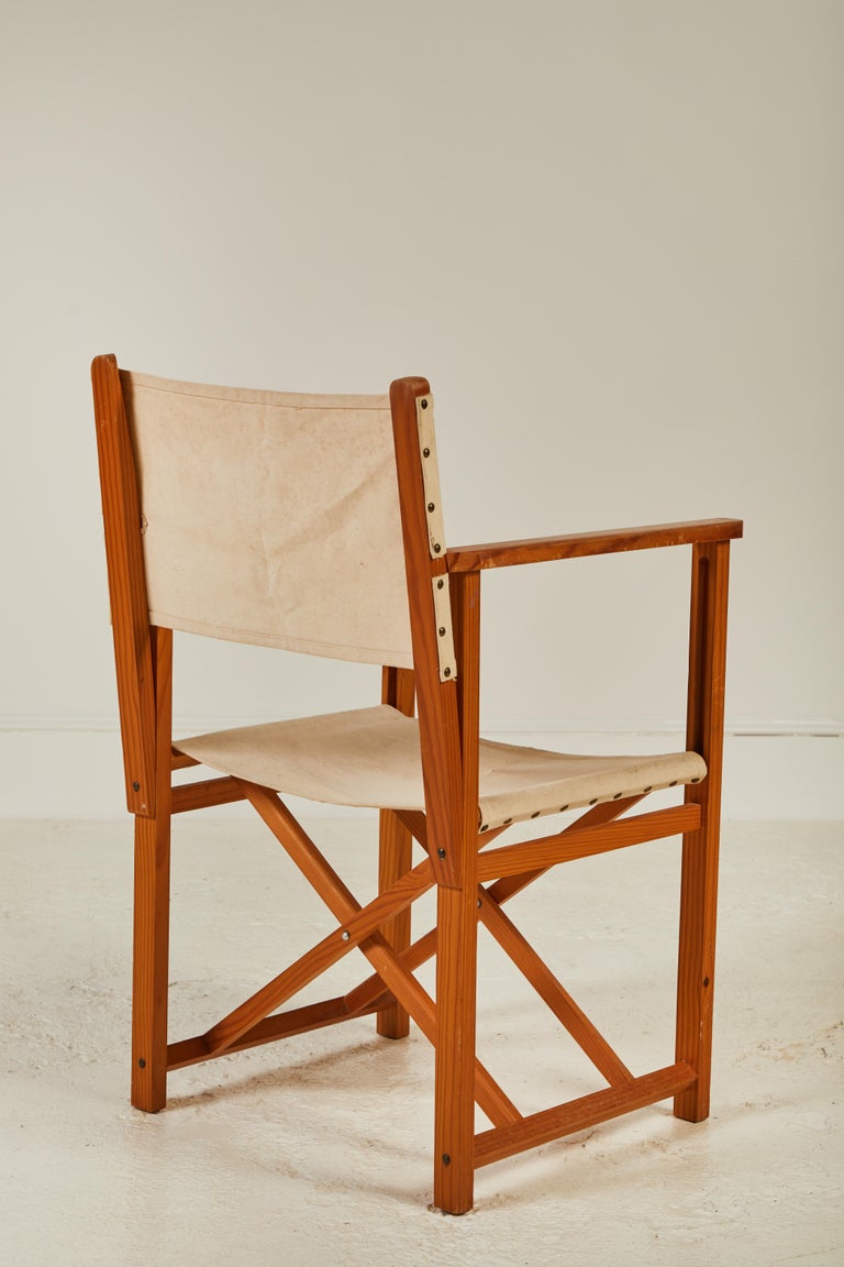 French Set of Six Folding Canvas Safari Chairs at 1stDibs