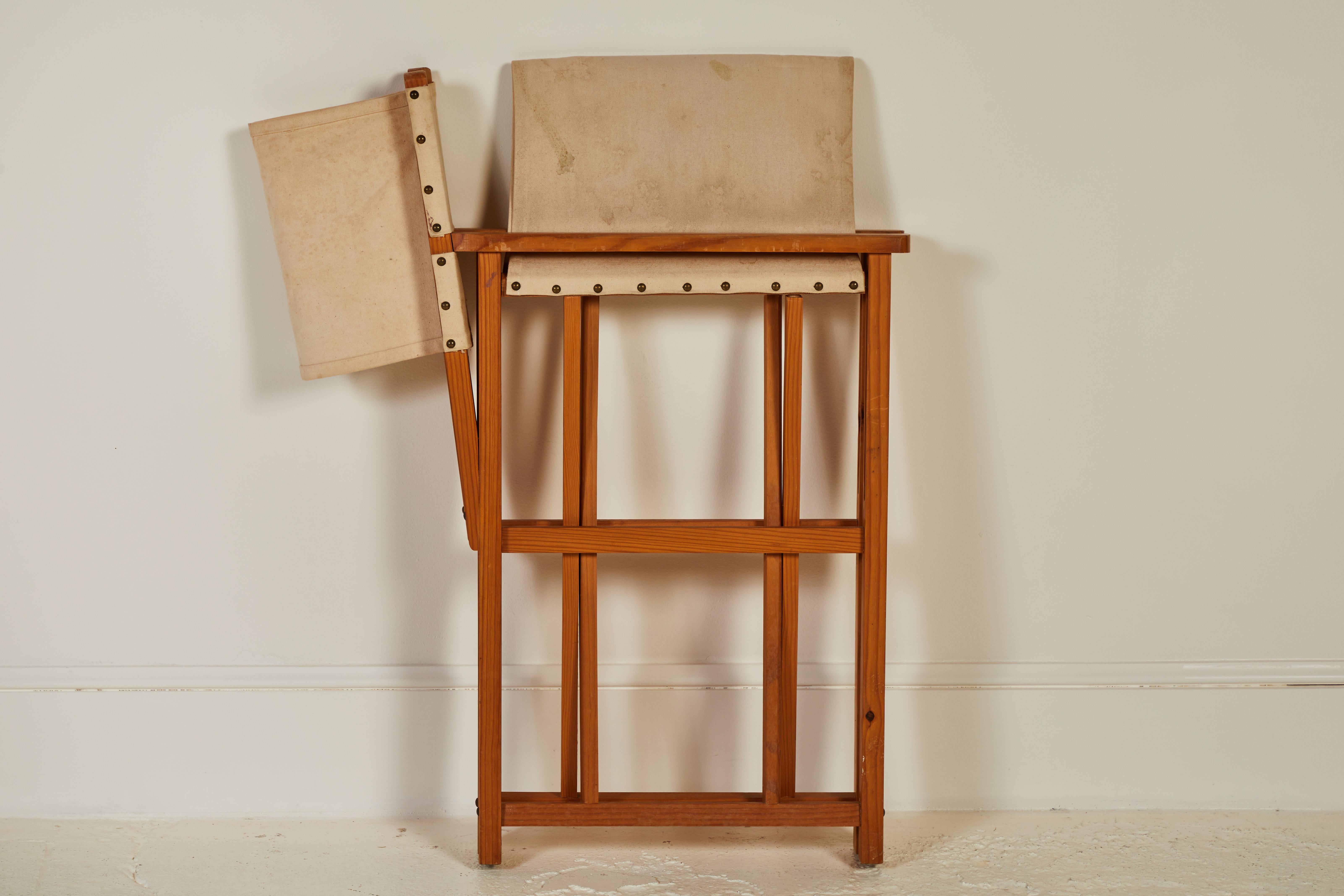French Set of Six Folding Canvas Safari Chairs 4