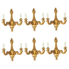 French Set of Six Giltwood Sconces