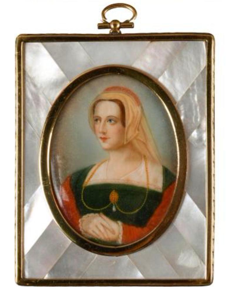 French Set of Six Mother of Pearl Miniature Portraits For Sale 7
