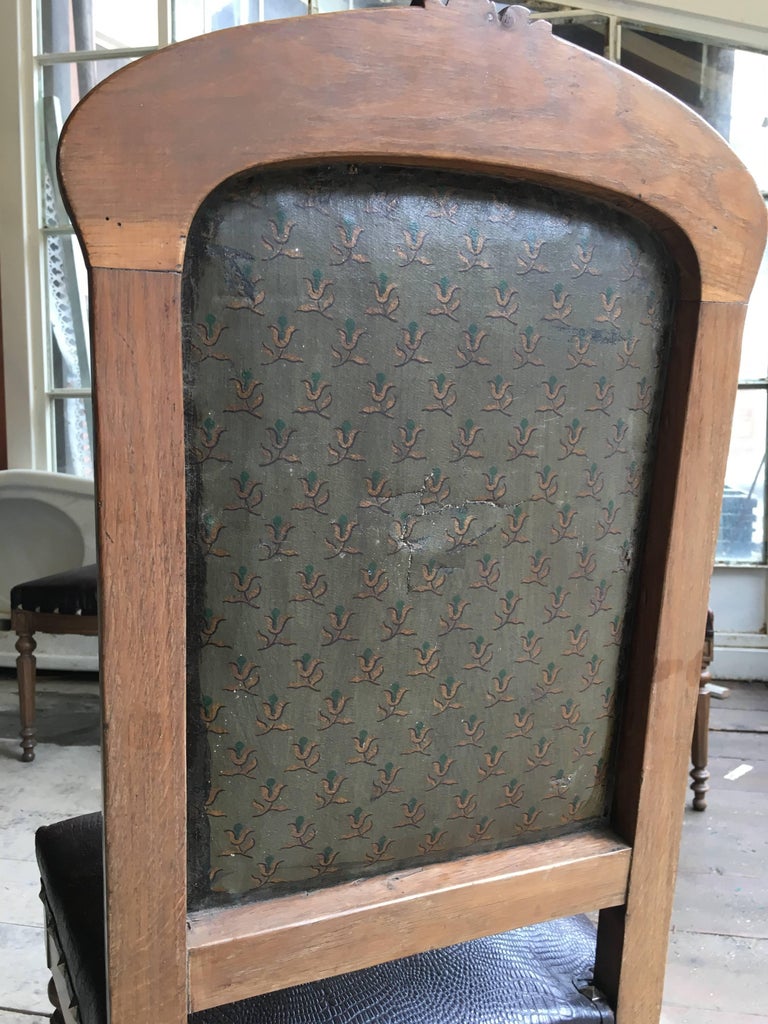 French Set of Six Oak Wood Dining Chairs from Late 19th Century For ...