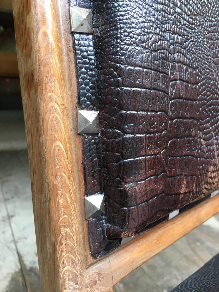 French Set of Six Oak Wood Dining Chairs from Late 19th Century For ...