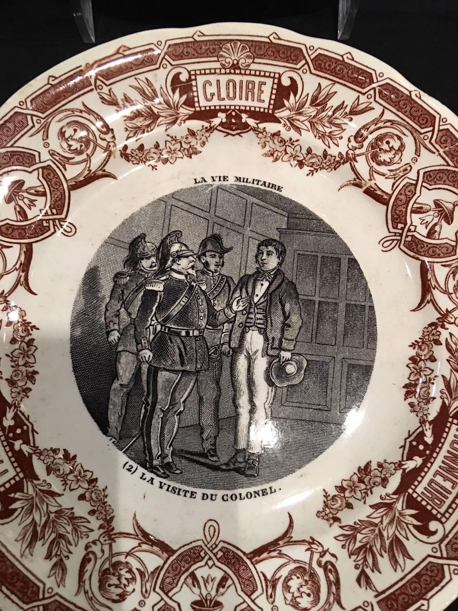 Französisches französisches Set von zwölf Desserttellern „Digoin & Sarreguemines“, 19. Jahrhundert im Angebot 3