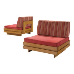French Set of Two Modular Lounge Chairs