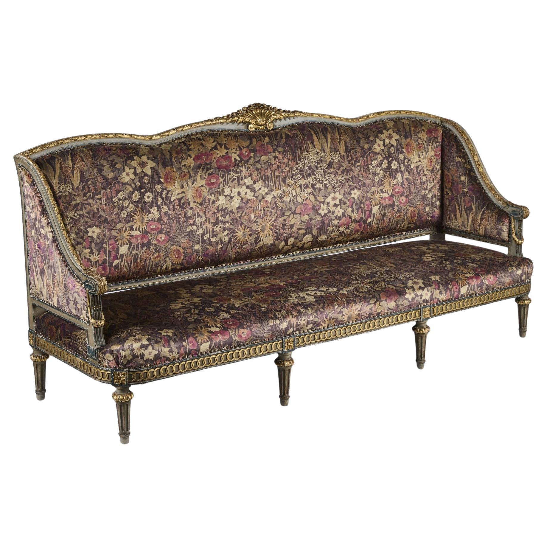  Divano francese rivestito in Liberty of London. Misura 39,5 