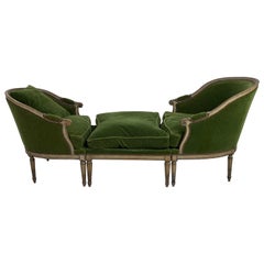 French Settee, Two Chairs and One Pouf