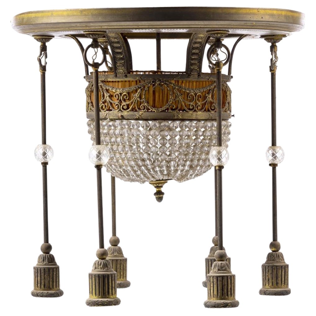 French, Seven Light Ceiling Lamp 19th Century