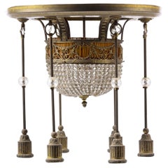 French, Seven Light Ceiling Lamp 19th Century