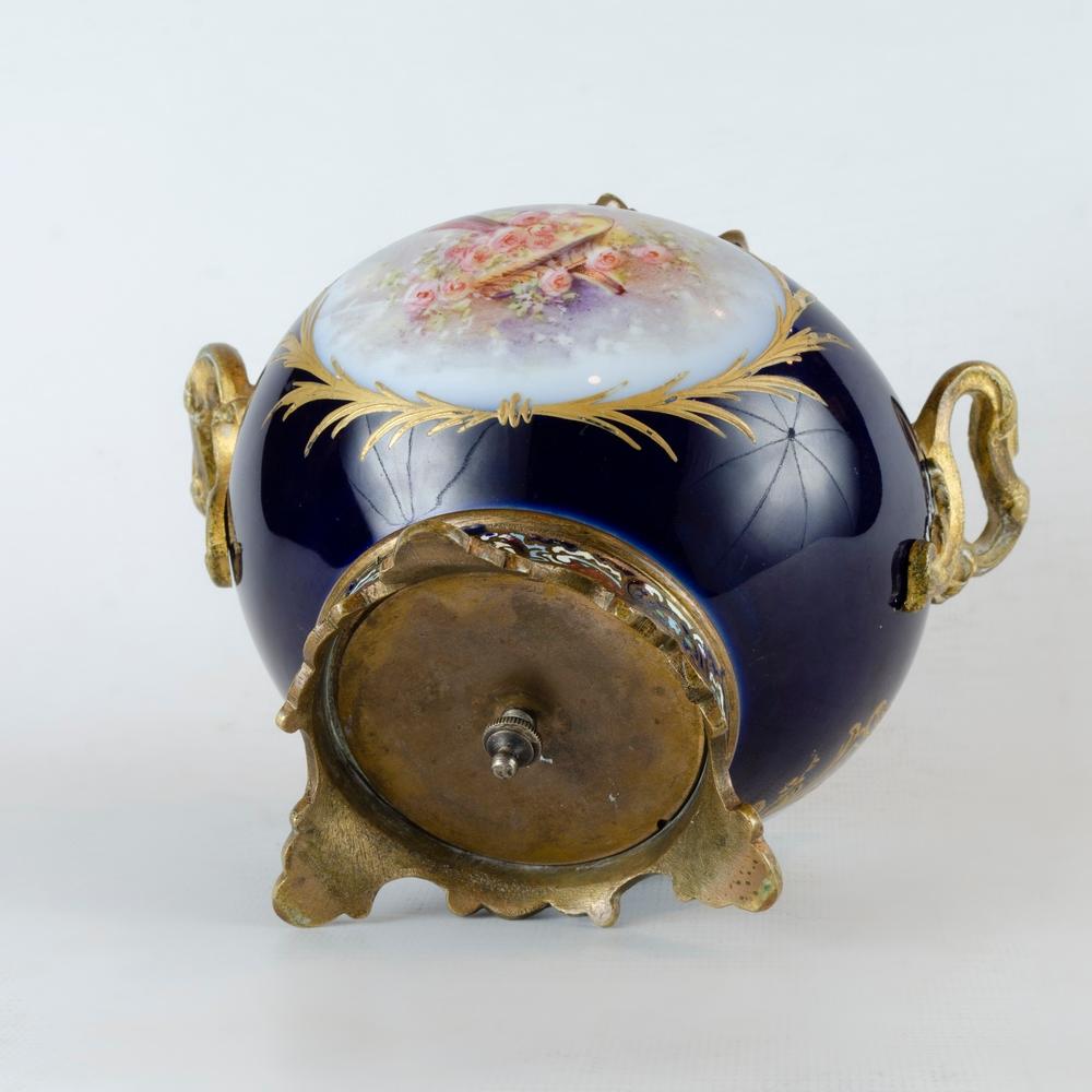 Cloissoné French Sevres bronze and porcelain vase, Cloisonne 19th century For Sale