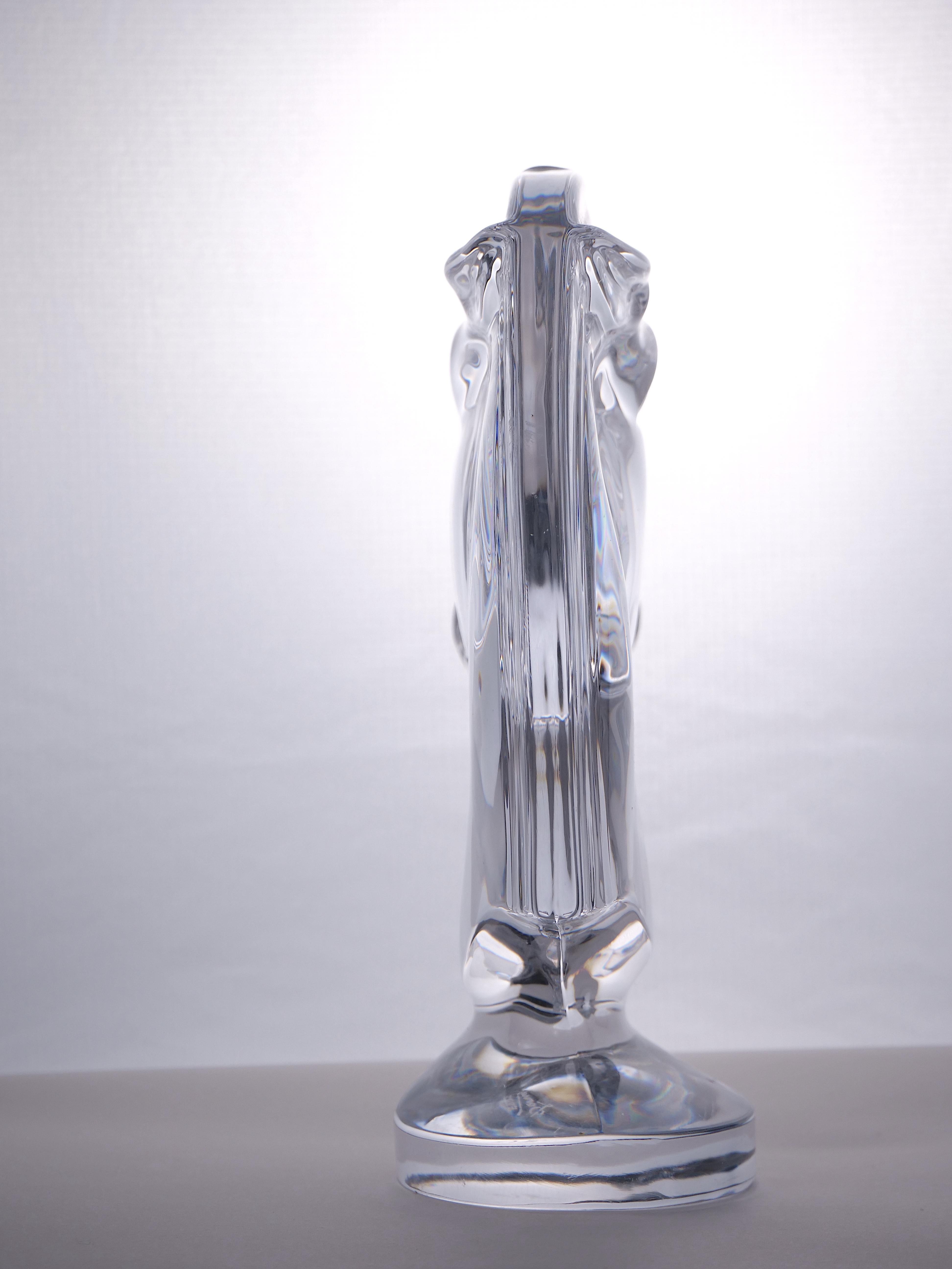 French Sevres Crystal Art Deco Style Tall Horse Head Sculpture 4