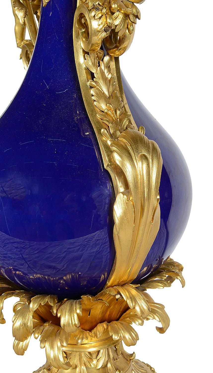 French Sevres, Louis XVI style vase / lamp, late 19th Century For Sale 4