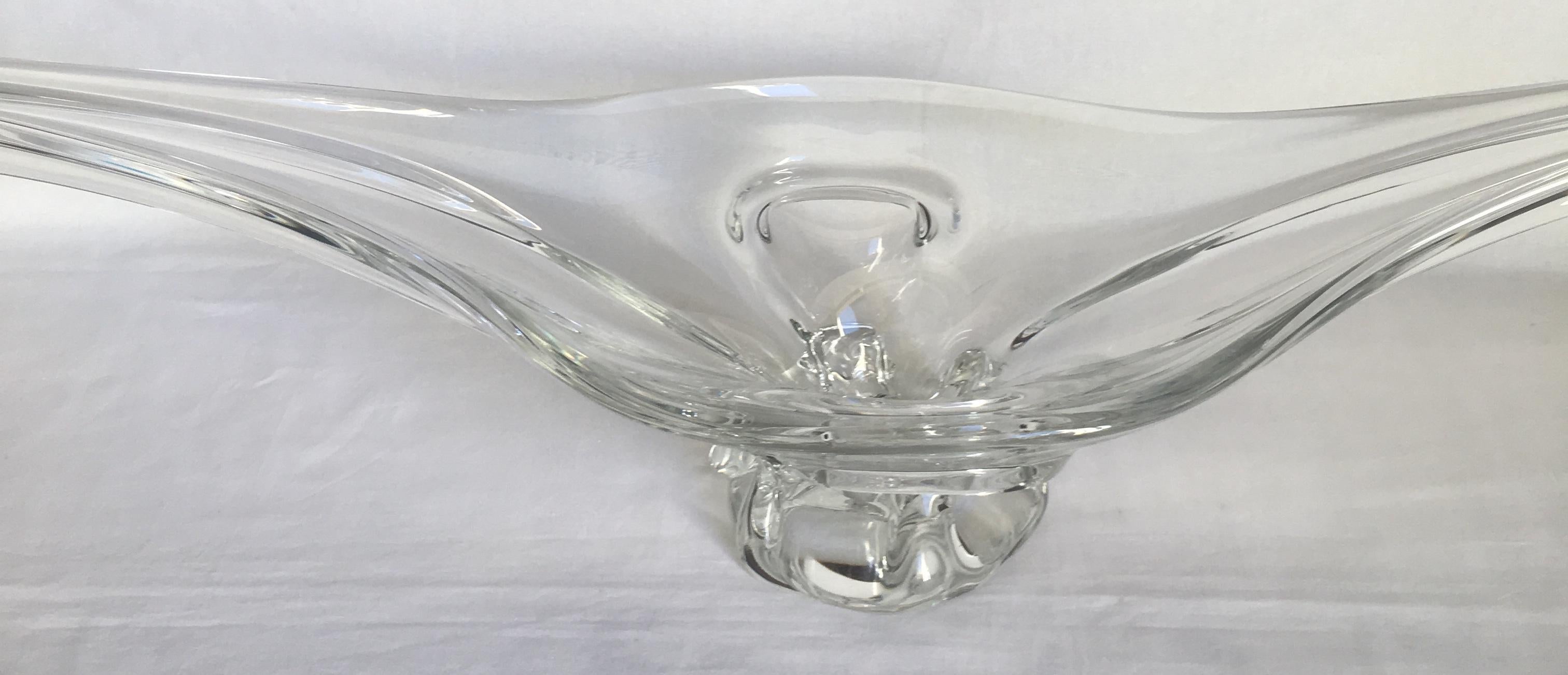 Sevres French Clear Crystal Sculptural Art Glass Centerpiece, Signed  For Sale 3
