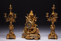 French Sèvres Porcelain Clock Set