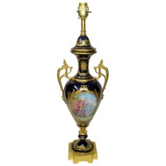 French Sevres Porcelain Hand Painted Porcelain Ormolu Mounted Table Lamp