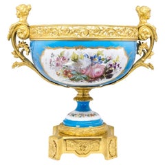 French Sèvres Porcelain in Gilt Bronze Mount, Hand-Painted, France, 1771