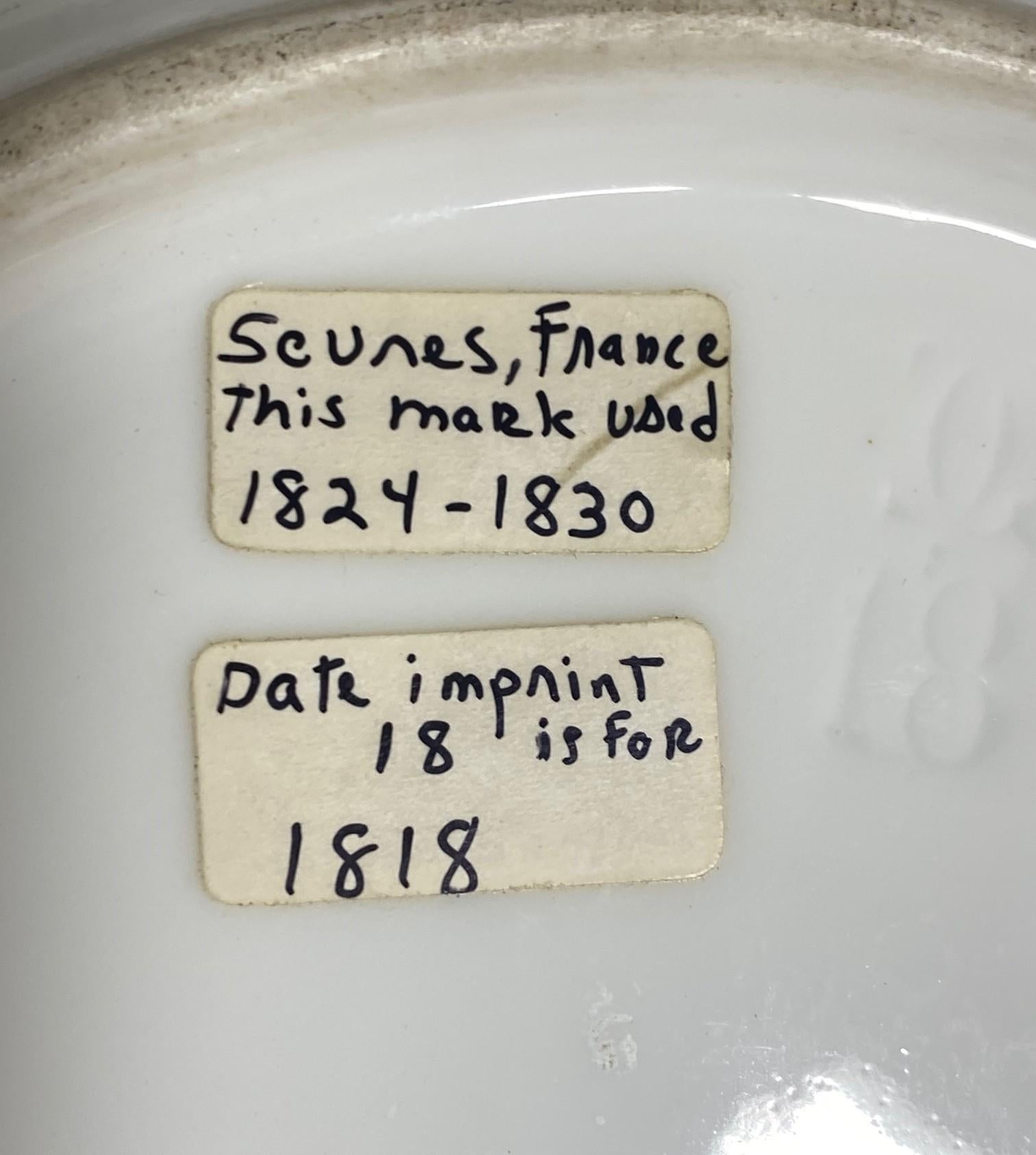 Sèvres Signé Marqué Début 19ème siècle Porcelaine Assiette Plat Charger en vente 6