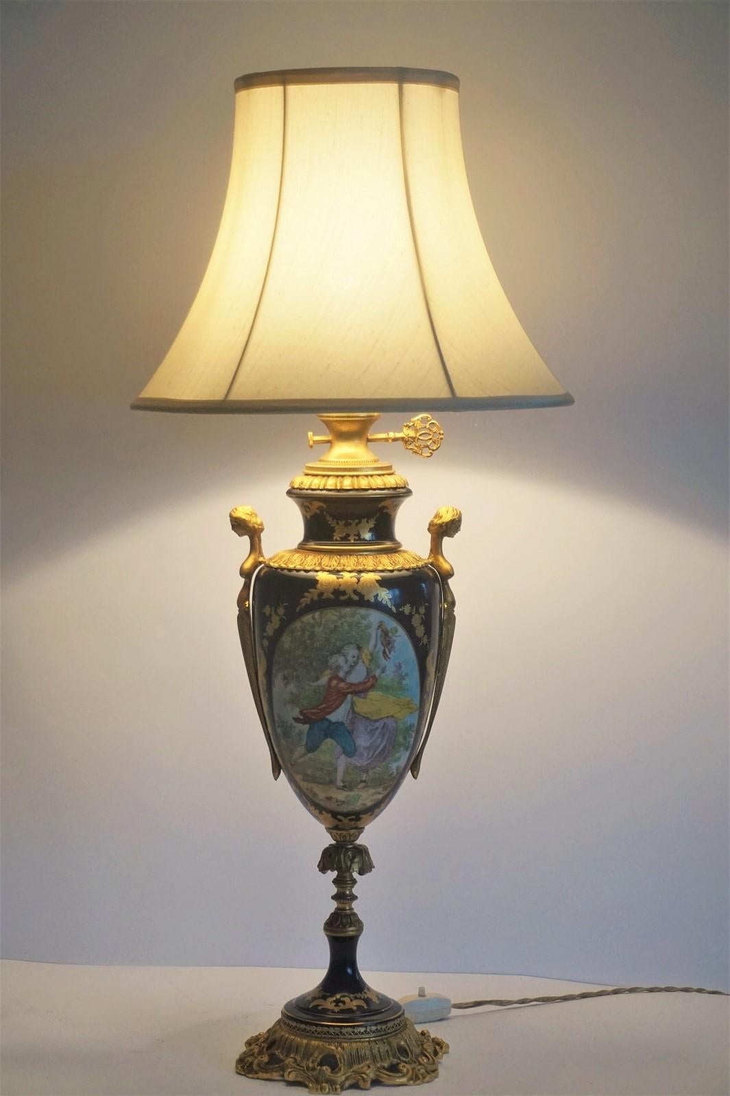 antique french porcelain lamps