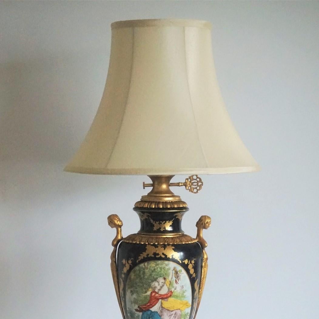 antique hand painted porcelain lamps