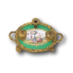 French Sevres Style Ormolu Mounted Ink Well