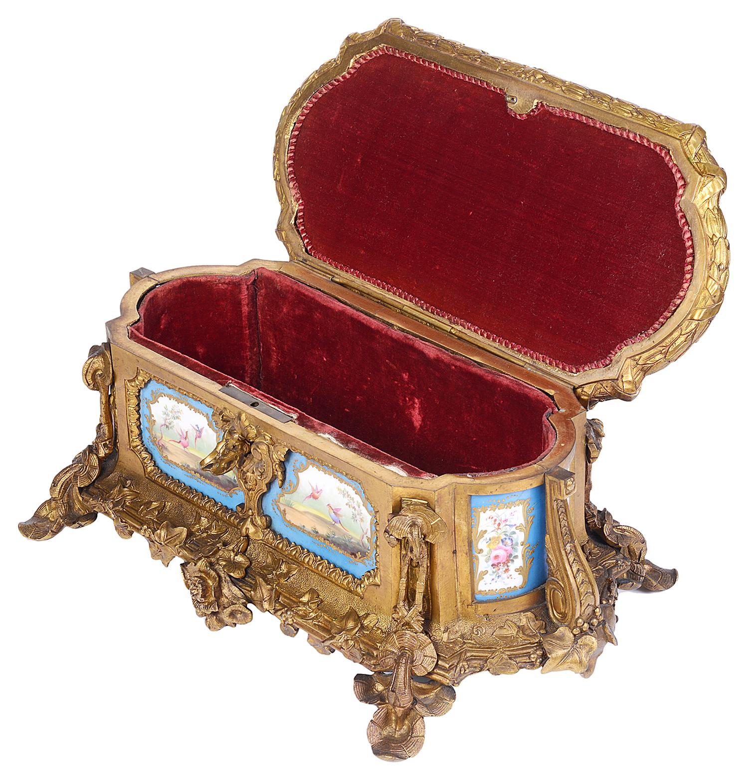 Louis XVI French Sevres Style Porcelain and Ormolu Casket, 19th Century