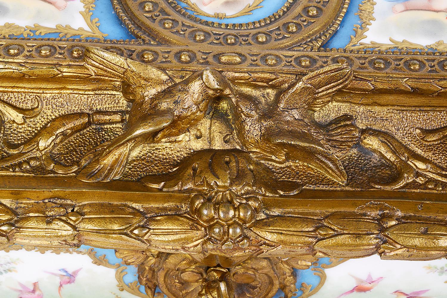 French Sevres Style Porcelain and Ormolu Casket, 19th Century 2