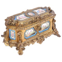 French Sevres Style Porcelain and Ormolu Casket, 19th Century