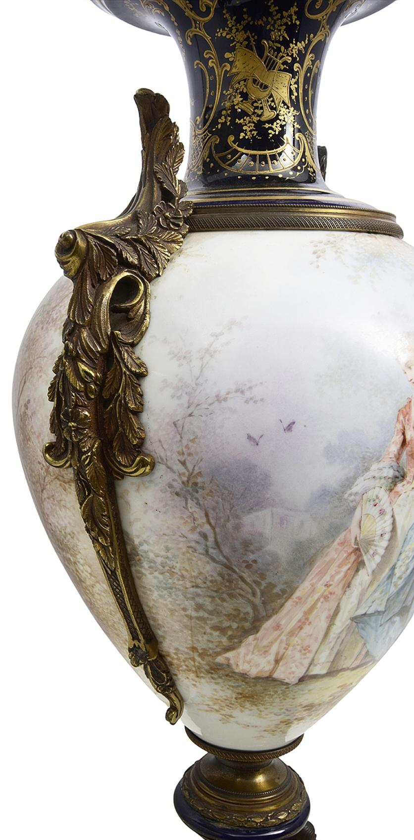 Louis XVI French Sevres Style Porcelain Vase For Sale