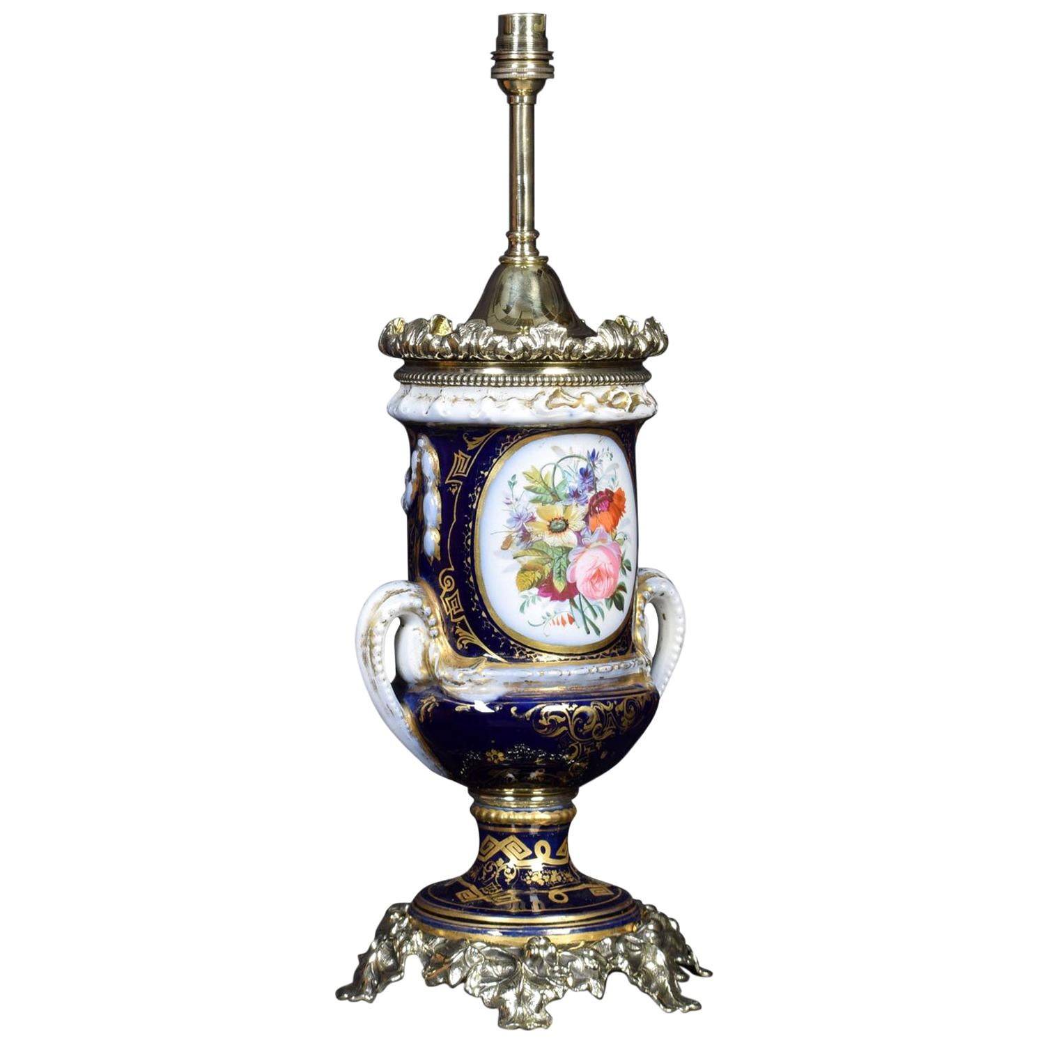 French Sevres Style Table Lamp For Sale