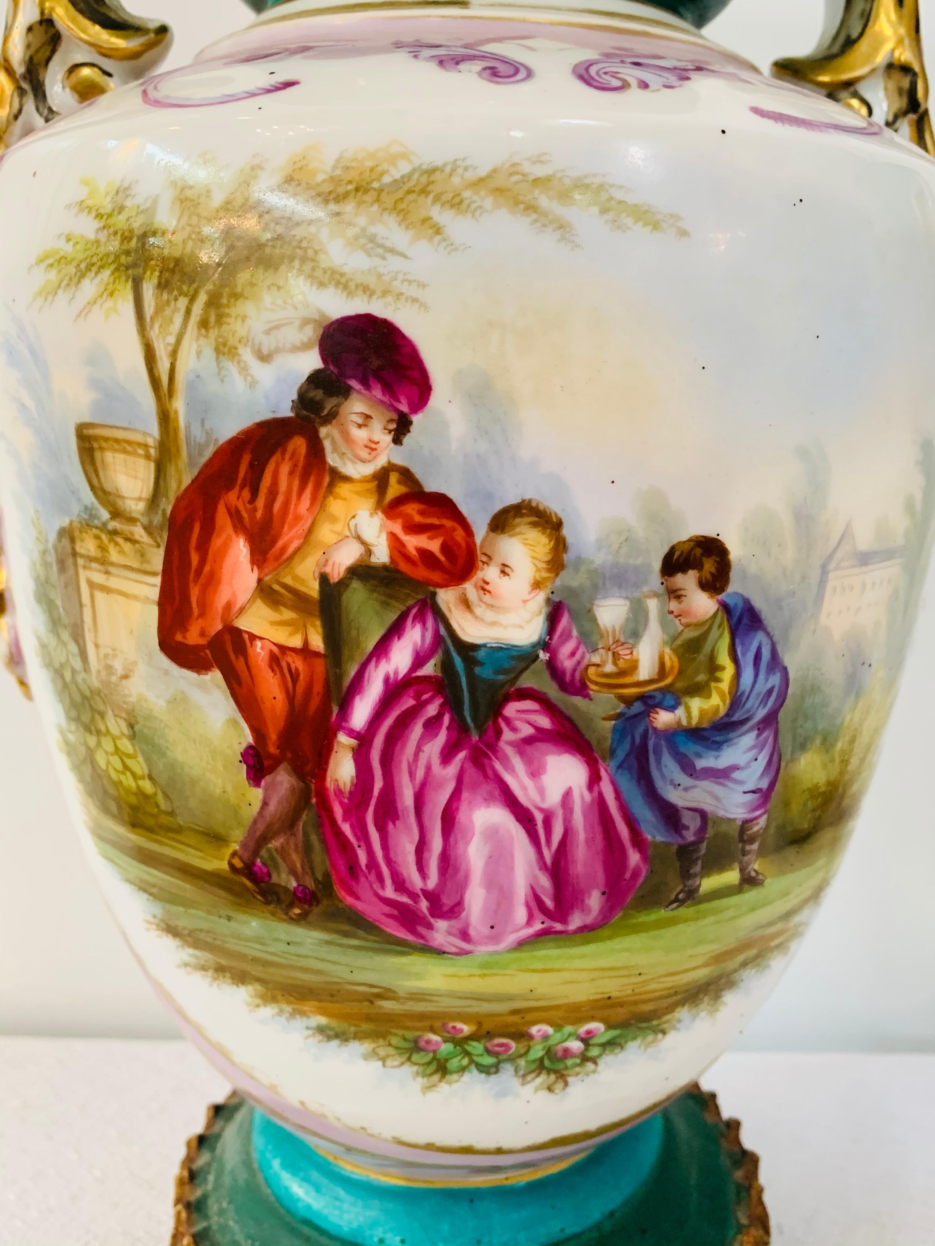French Sèvres Style Vase or Urn, a Pair For Sale 4