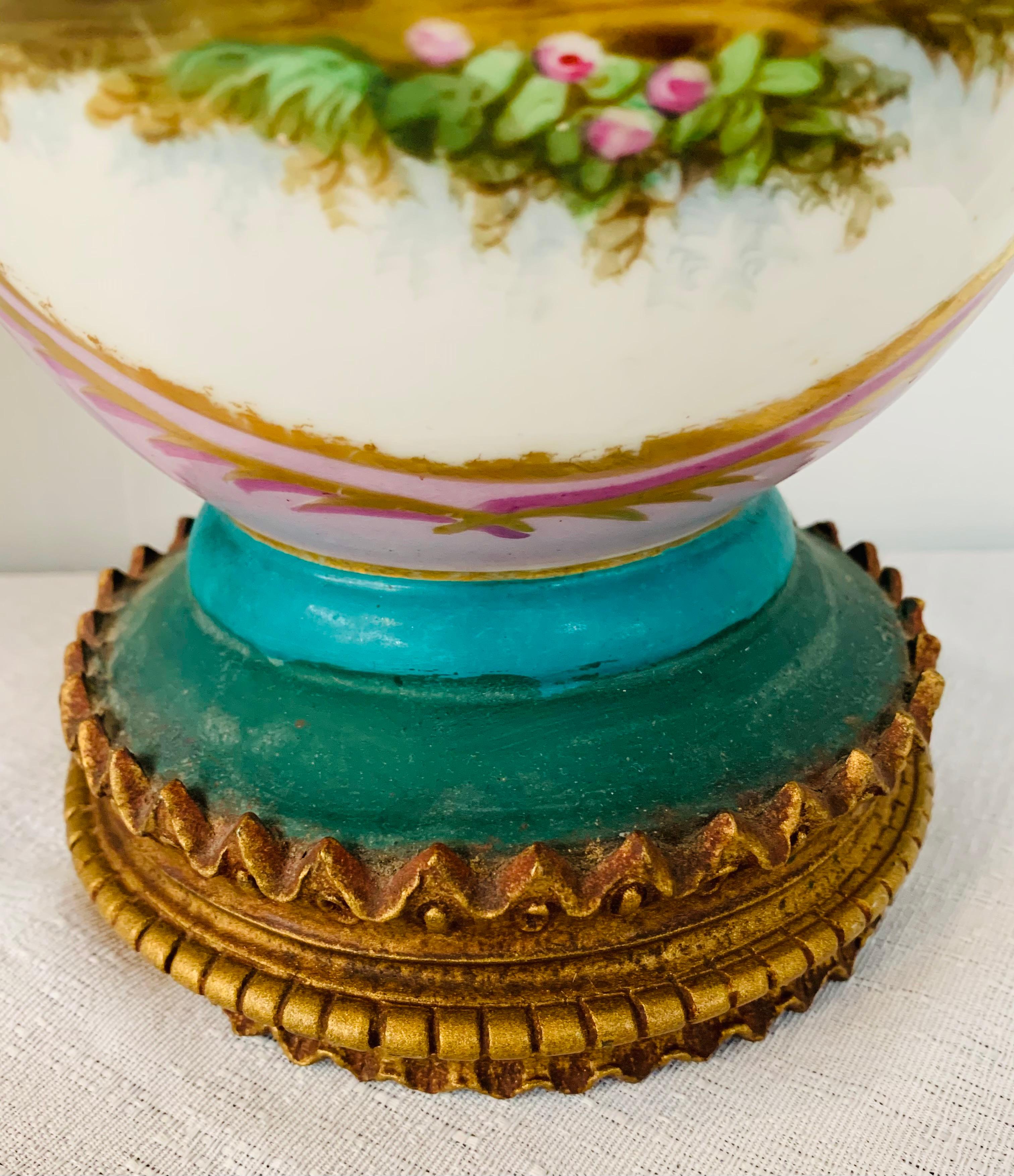 Porcelain French Sèvres Style Vase or Urn, a Pair For Sale