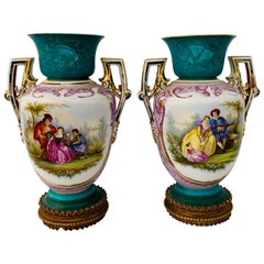 French Sèvres Style Vase or Urn, a Pair