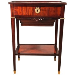 Antique French Sewing or Side Table, 1810-1820, Satinwood and Kingwood