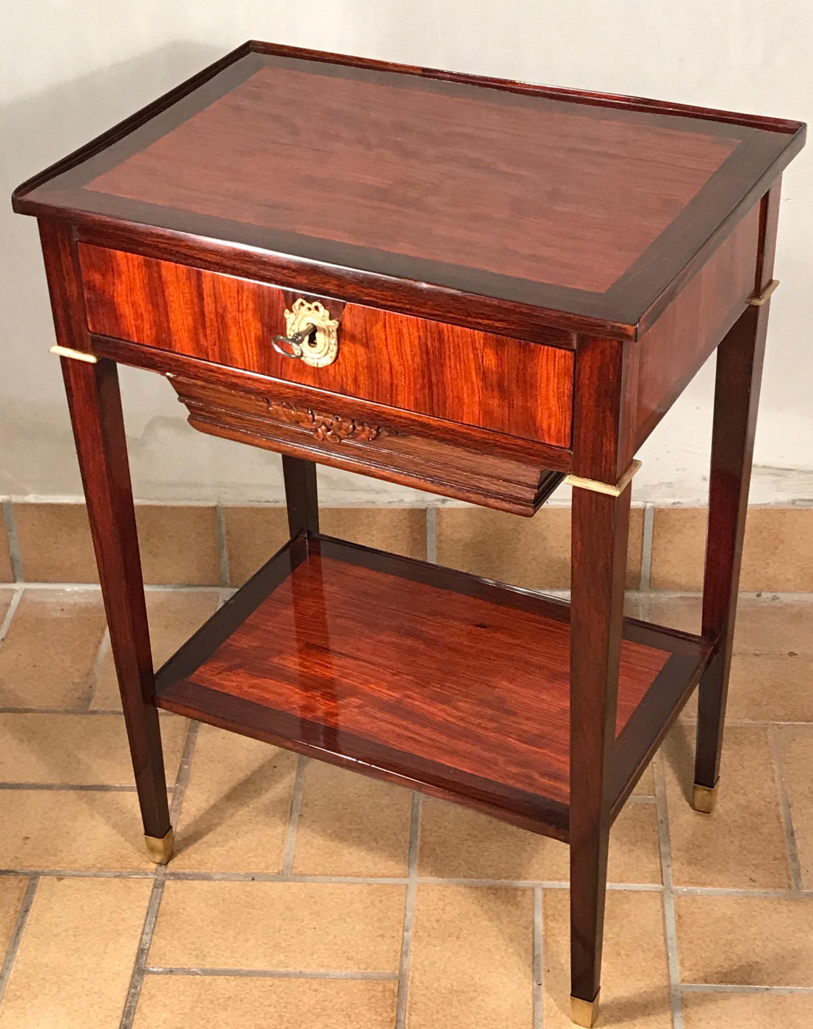 French Sewing or Side Table, 1810-1820, Satinwood and Kingwood For Sale 5
