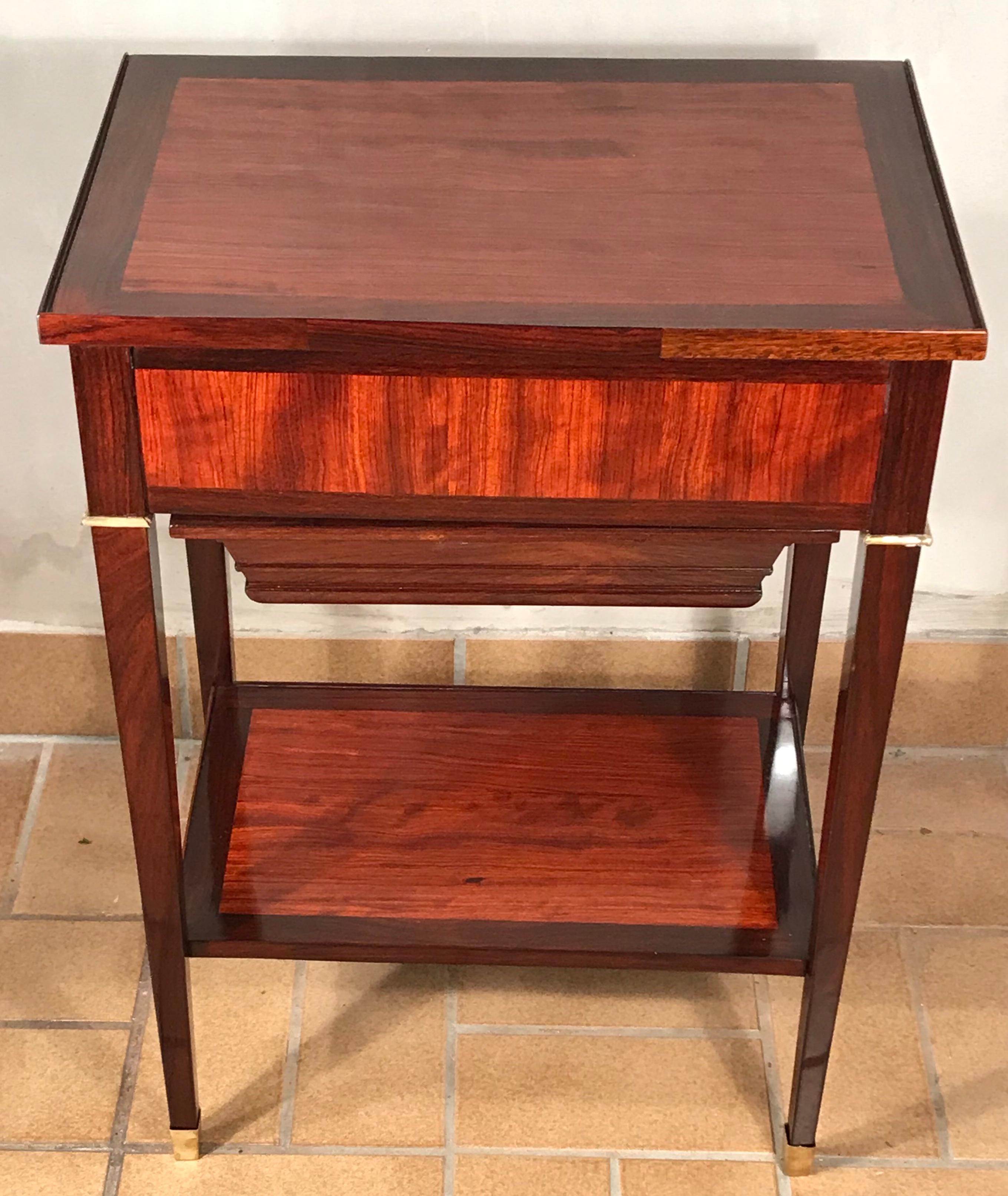 French Sewing or Side Table, 1810-1820, Satinwood and Kingwood For Sale 6