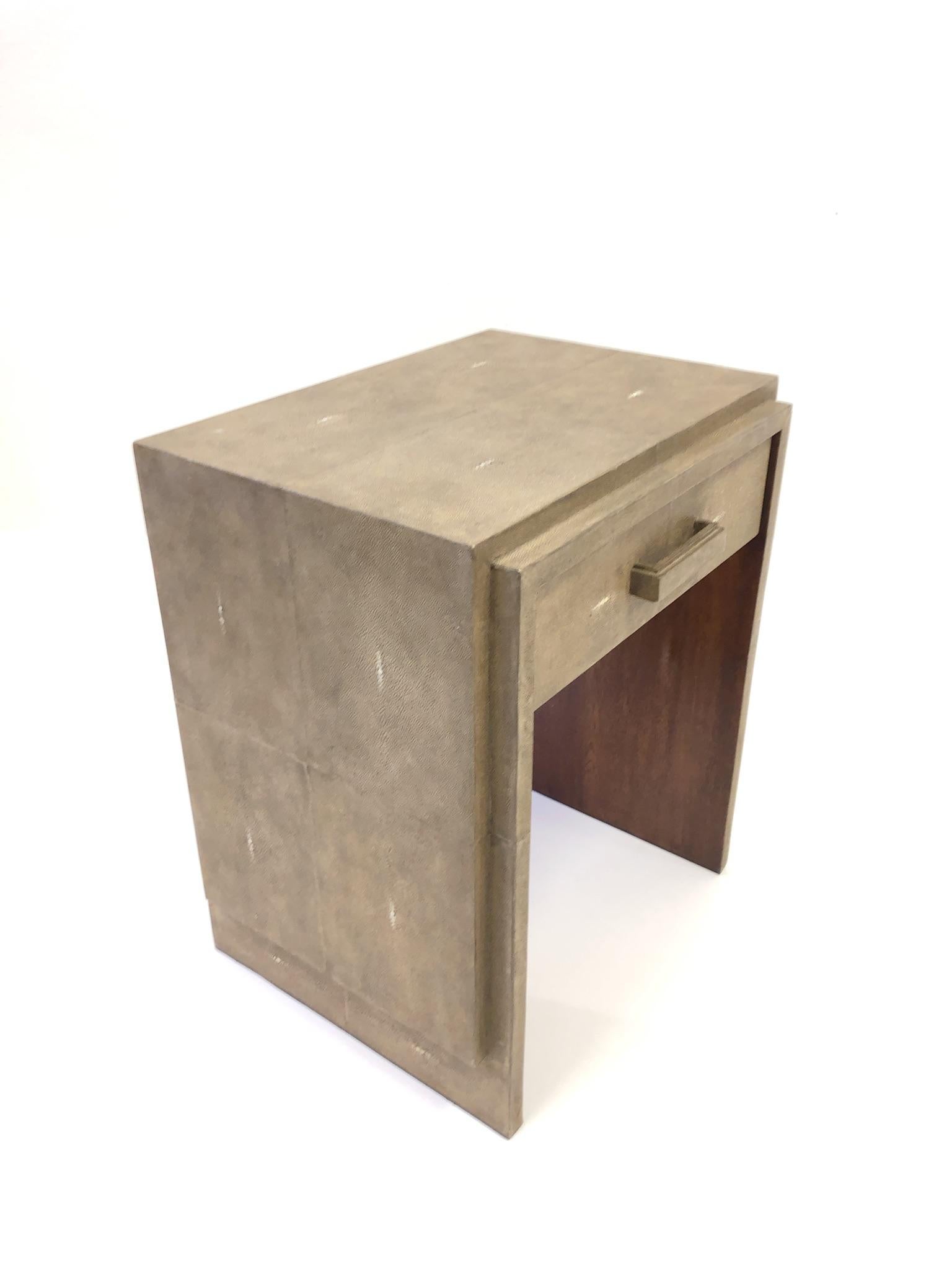 French Shagreen and Mahogany Side Table by R&Y Augousti 1