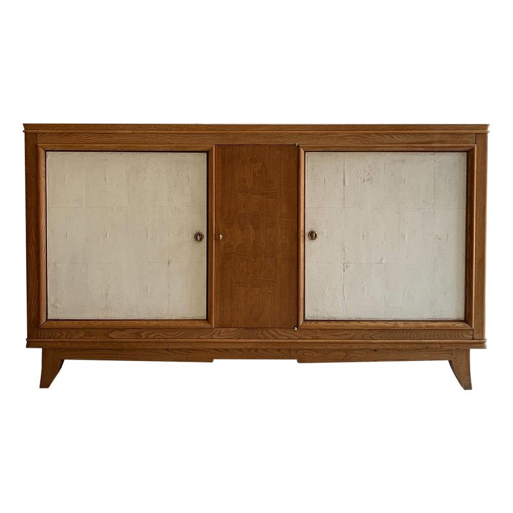 French Maison Arbus Oak and shagreen panelled Sideboard 