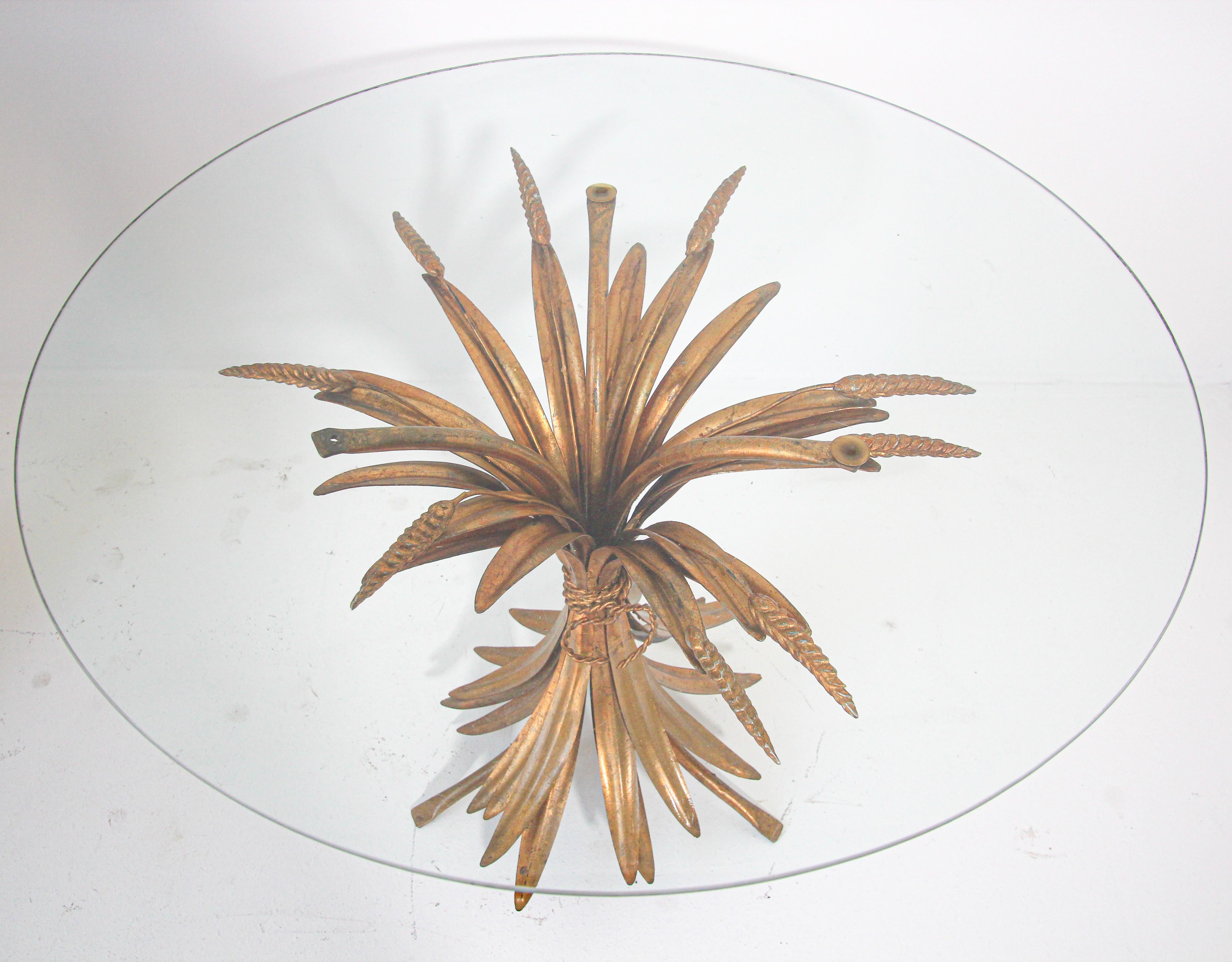 Gilt French Sheaf of Wheat Side Table