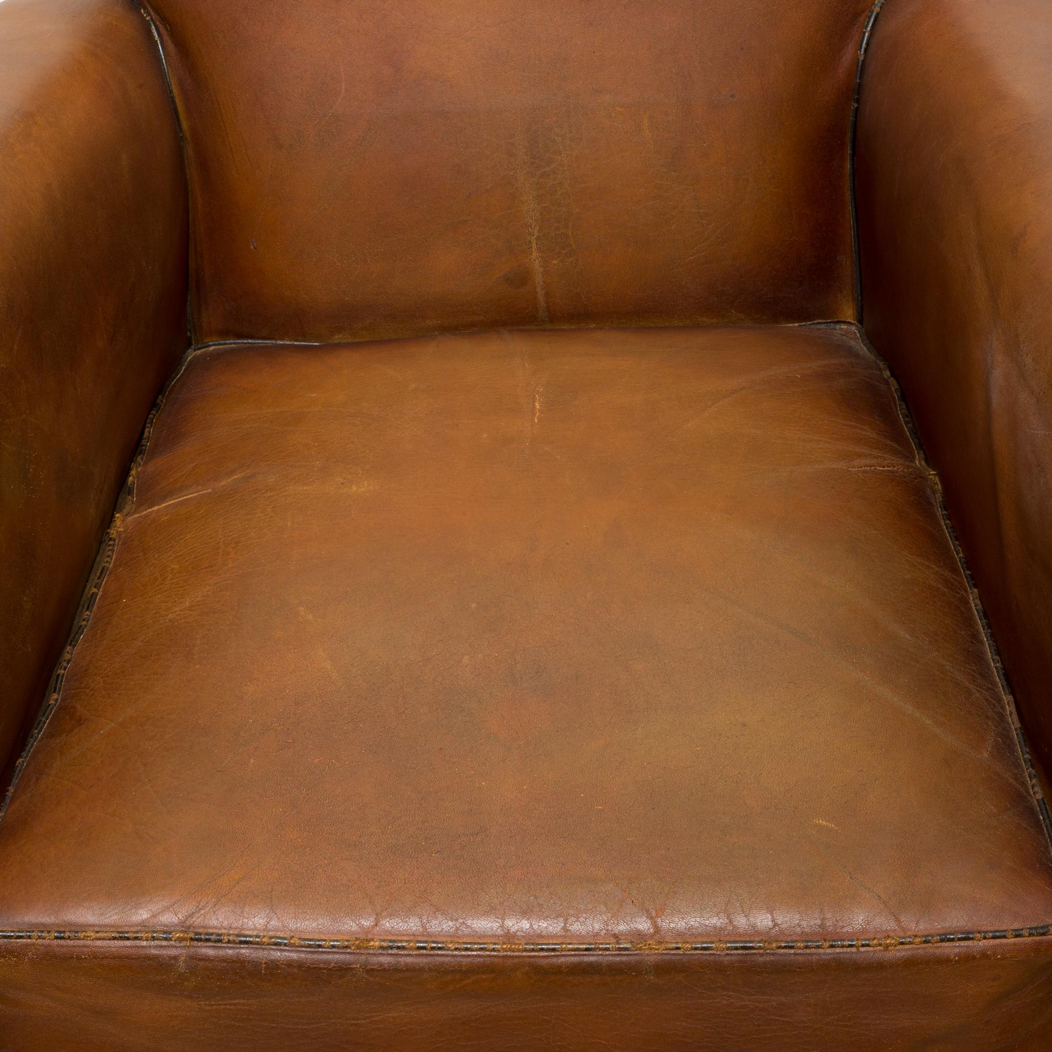 French Sheep Hide Rollback Lounge Chairs, circa 1940 9