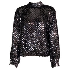 French Sheer Silk Chiffon and Sequins "Sweatshirt"  Annie Corvalli, Paris