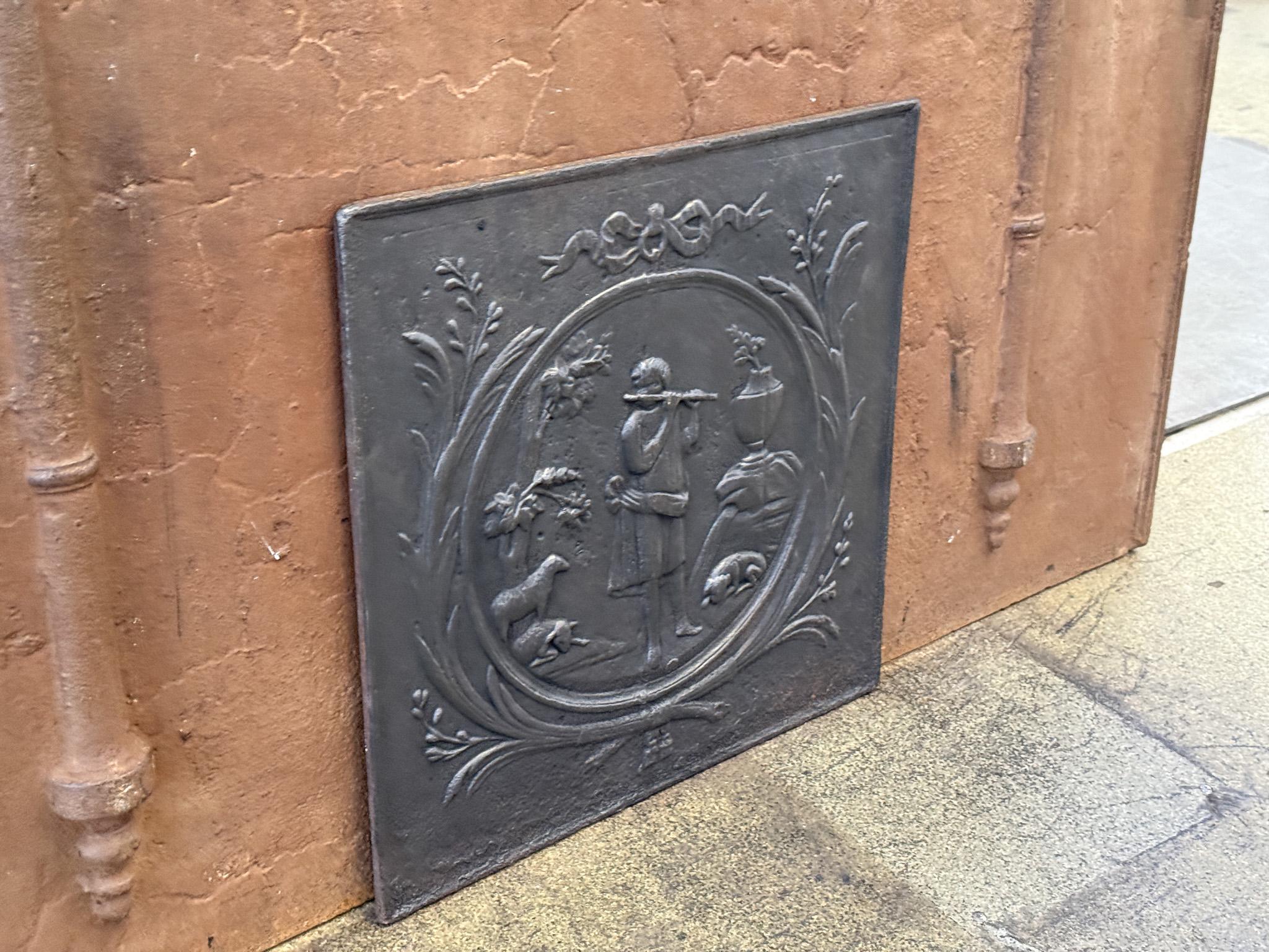 Ferro Rivestimento del camino francese 'Shepherd' / Backsplash, periodo Napoleone III in vendita