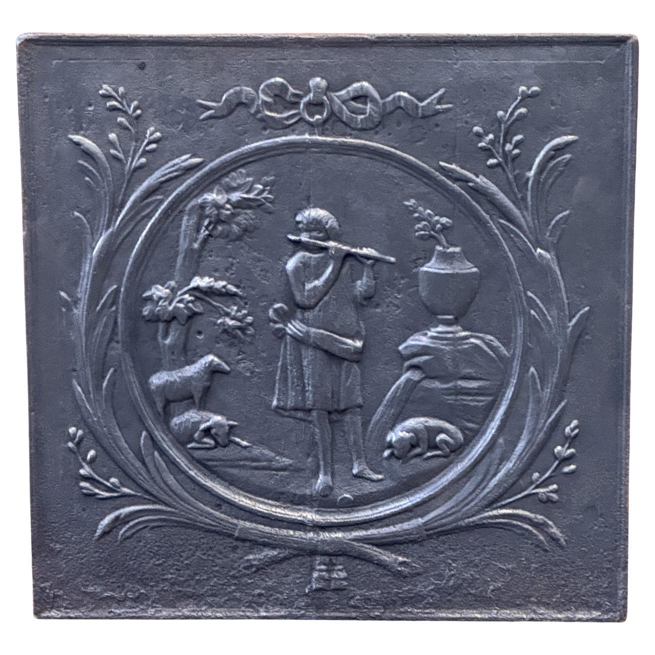 Plaque de cheminée / dosseret "Berger" français, période Napoléon III