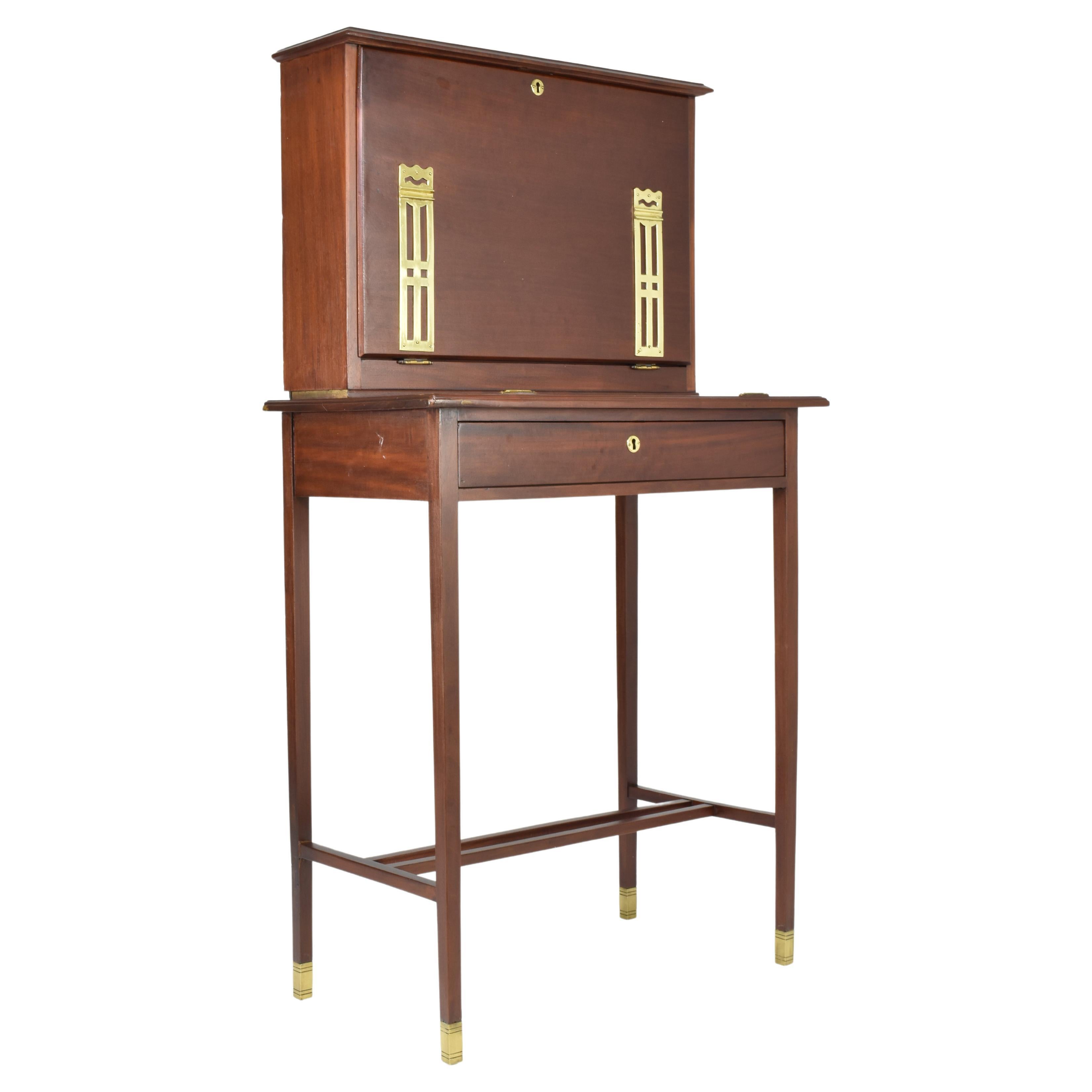 Bureau console français Sheraton Revival Bonheur du Jour 1930s