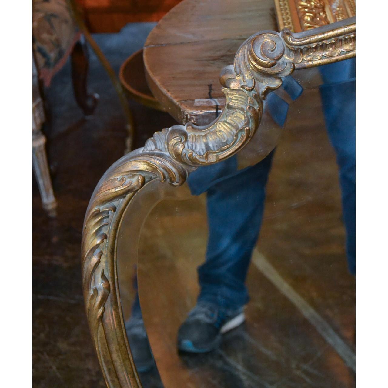 Beveled French Shield Shaped Bevelled Mirror, circa 1920