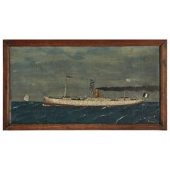 French Ship Painting, Dated 1910